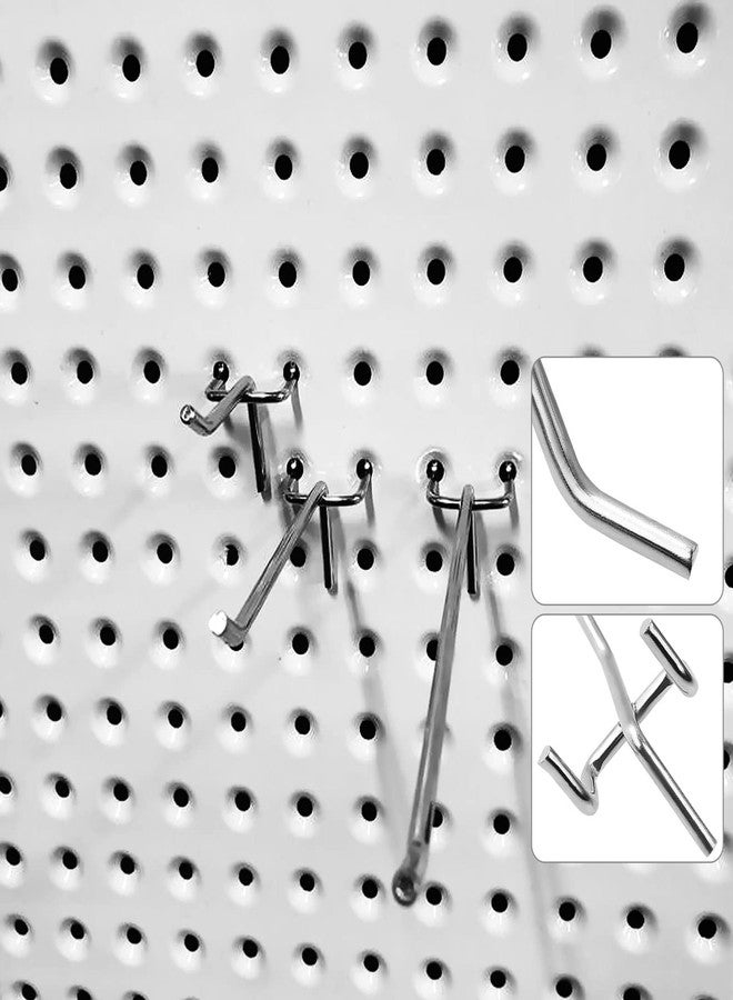 FengWu 60 Packs Metal Pegboard Hooks, 2/4/6 Inch Set, 1/8" Assortment for Tools, Jewelry, Shelving - Image 1
